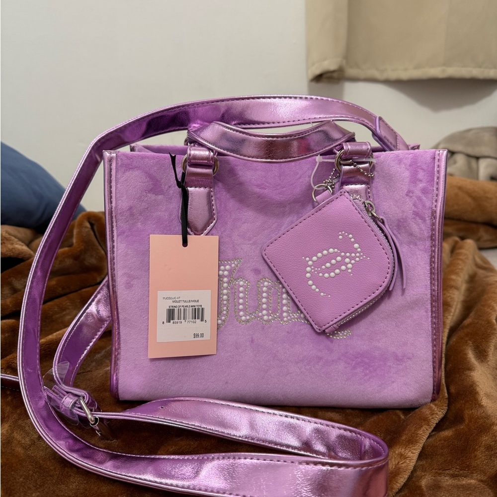 Juicy Couture Metallic Pink Shoulder Bag with Pouch